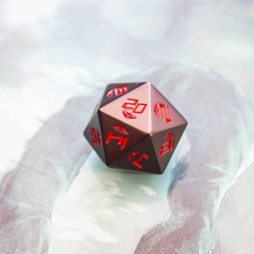 Metal Black and Red Dice Set - Image 3