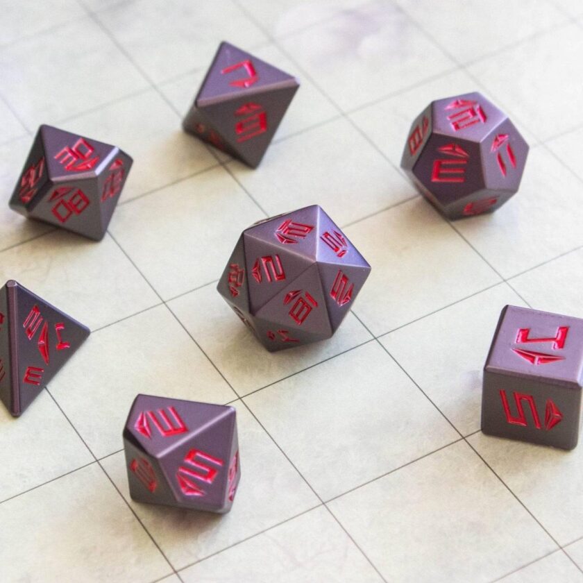 Metal Black and Red Dice Set - Image 4