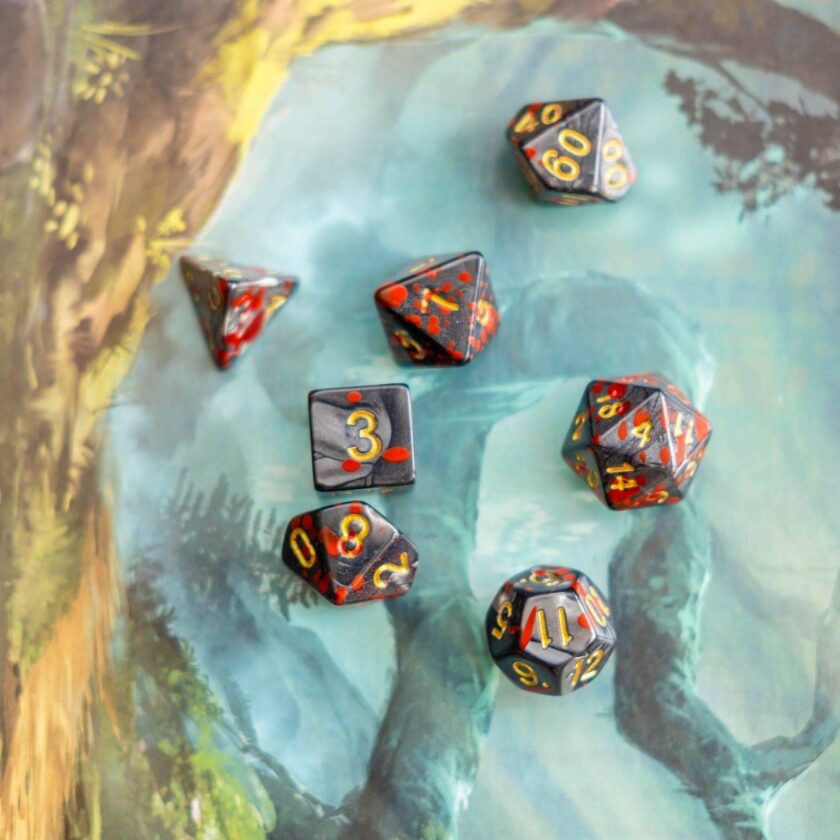 Black Splatter Dice Set - Image 3