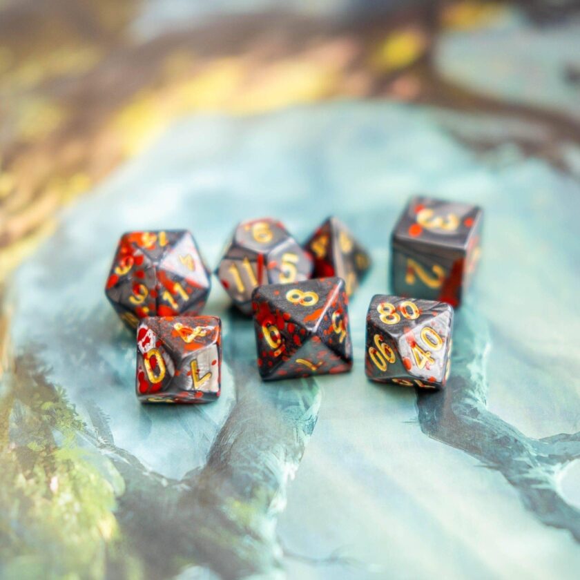 Black Splatter Dice Set - Image 5