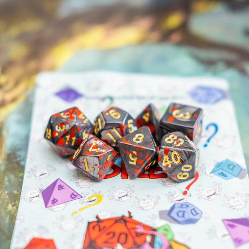 Black Splatter Dice Set - Image 6