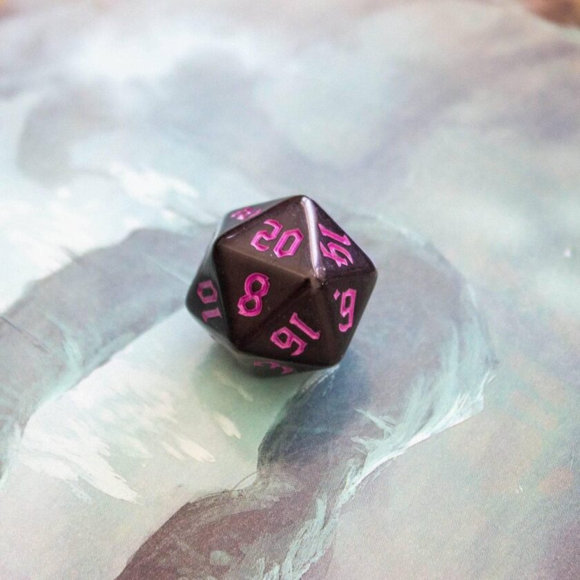 Black Witch Dice With Pink Scratching Dice Set - Image 6