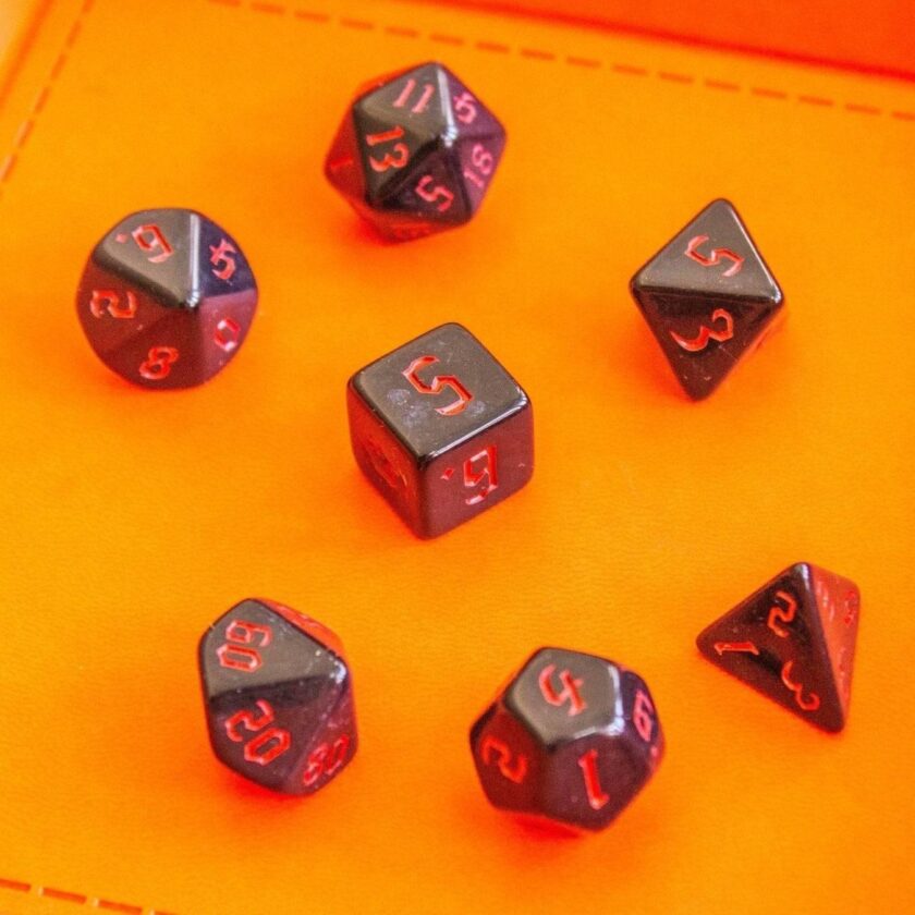 Witch dice red and black