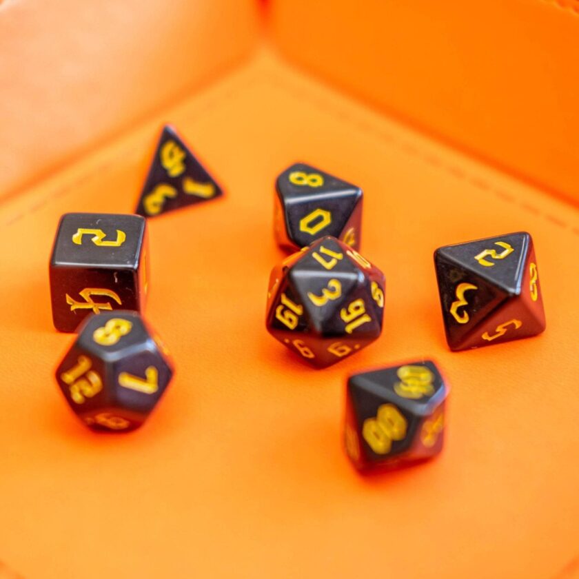 Black Witch With Yellow Scratching Dice Set - Image 5