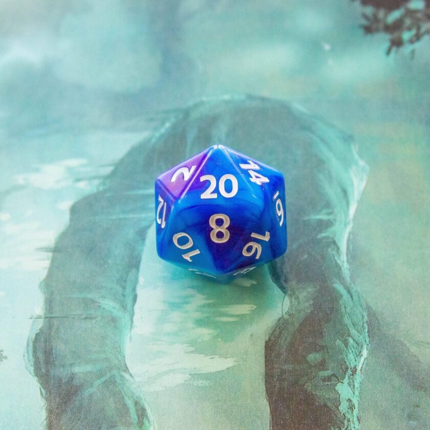 Tie Dye Blue and Purple Dice Set - Image 3