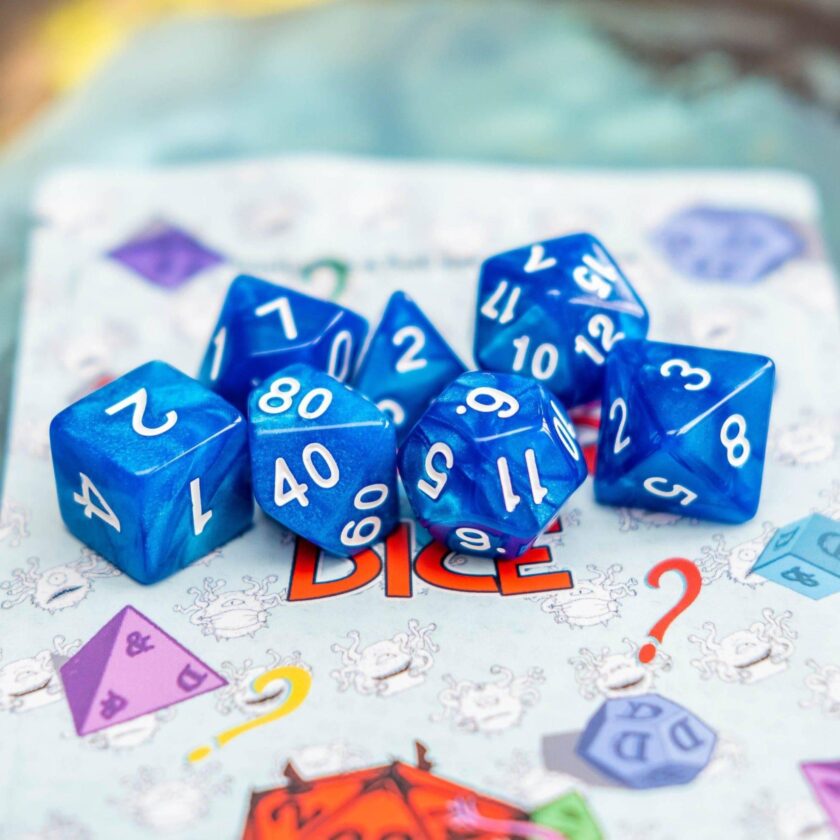 Pearl Blue Dice Set - Image 2