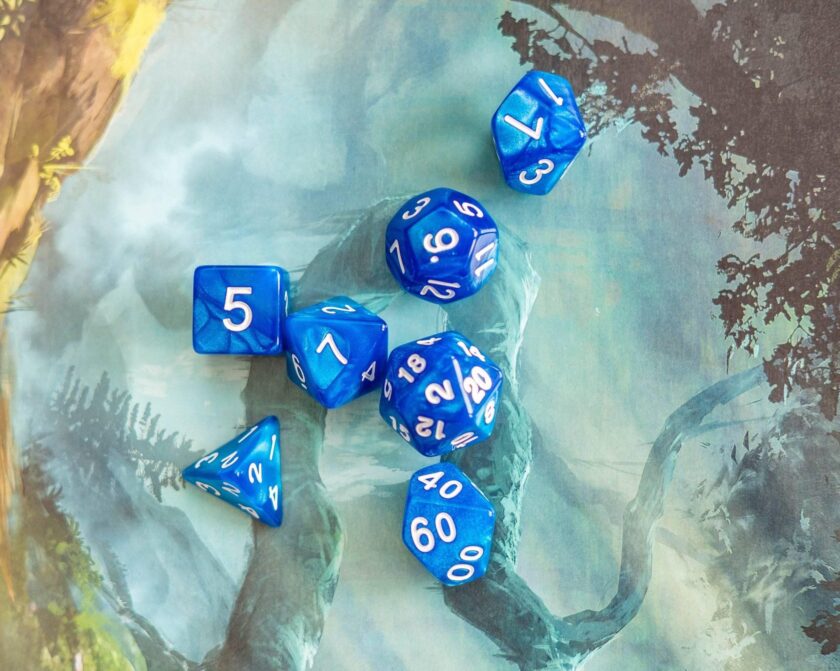 Pearl Blue Dice Set - Image 4