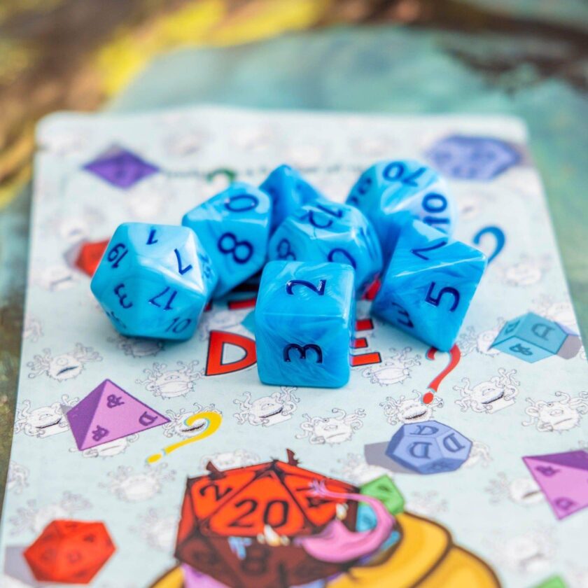 Blue Swirl Dice Set - Image 2