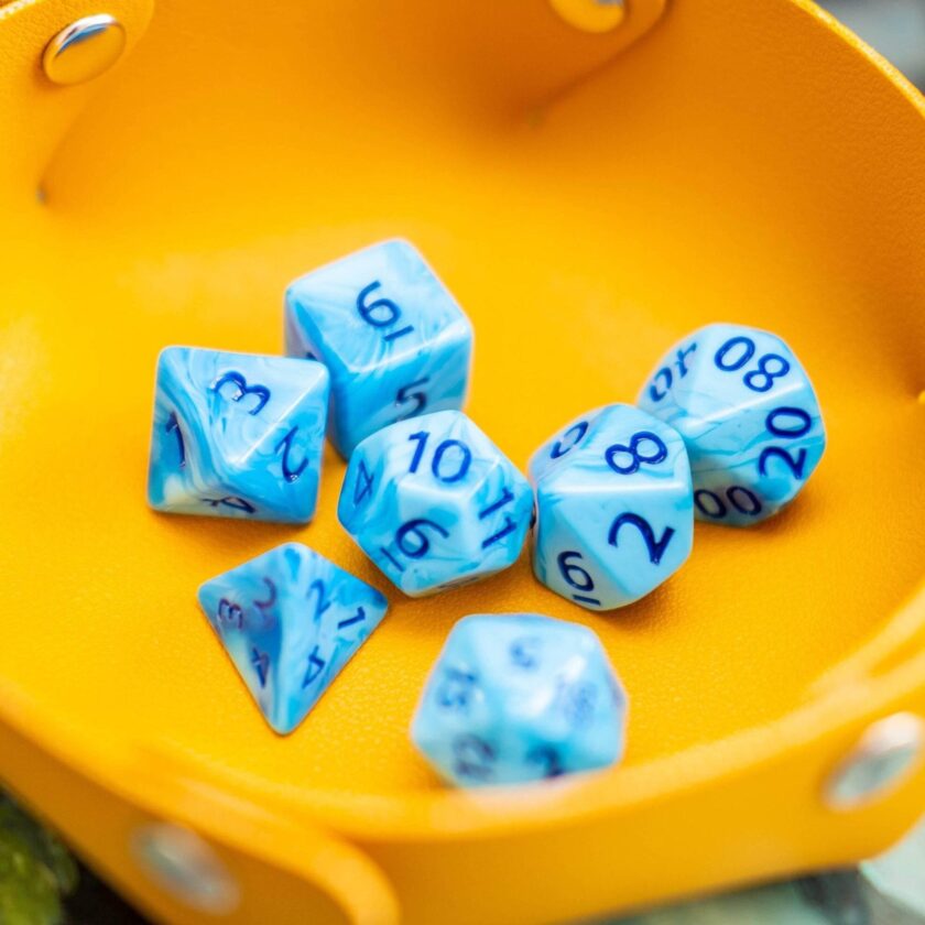 Blue Swirl Dice Set - Image 3