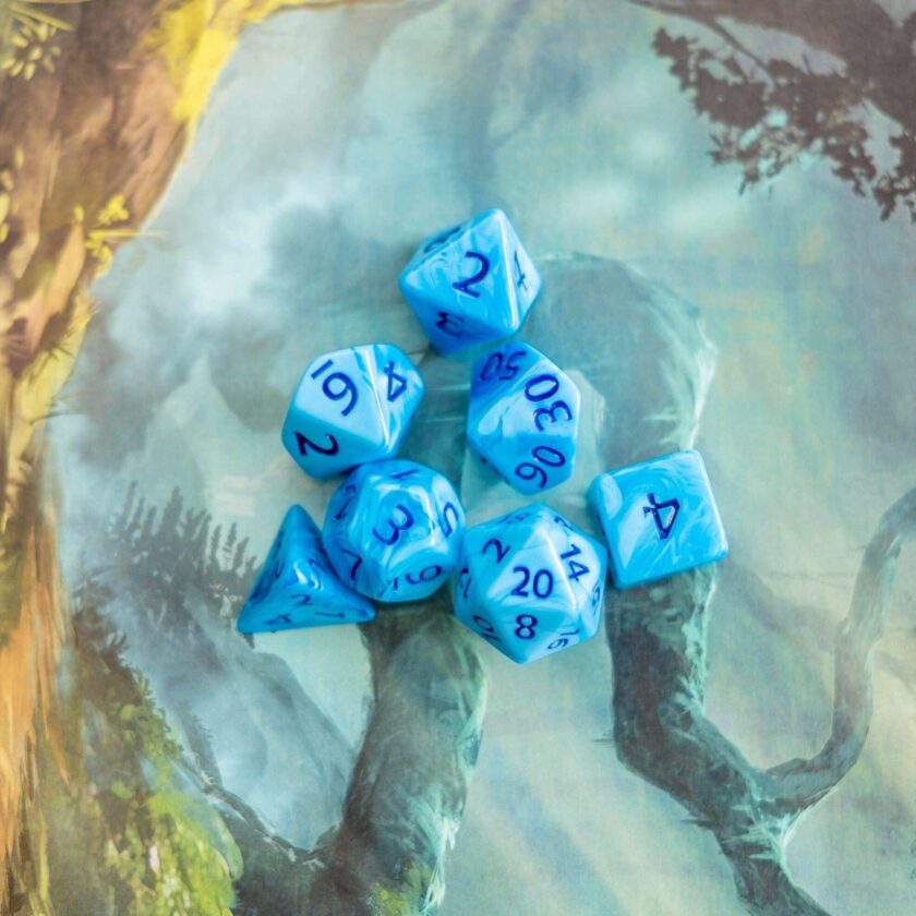 Blue Swirl Dice Set - Image 4