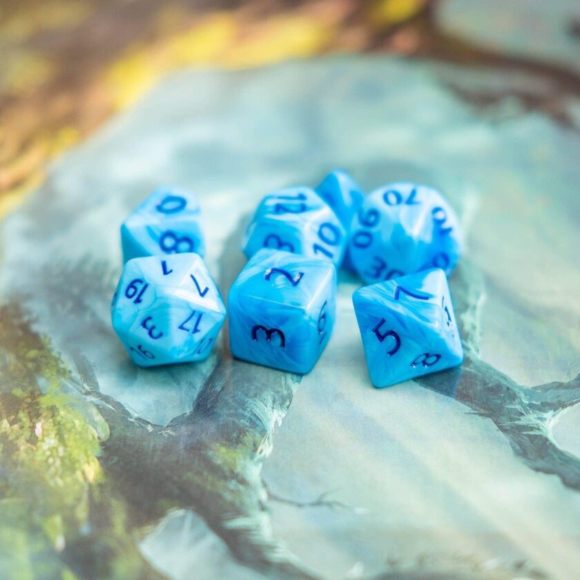 Blue Swirl Dice Set