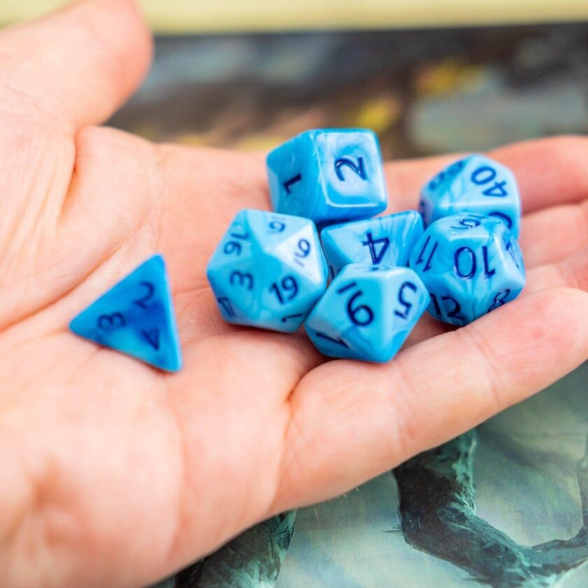 Blue Swirl Dice Set - Image 6