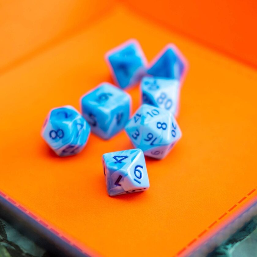 Blue Swirl Dice Set - Image 5