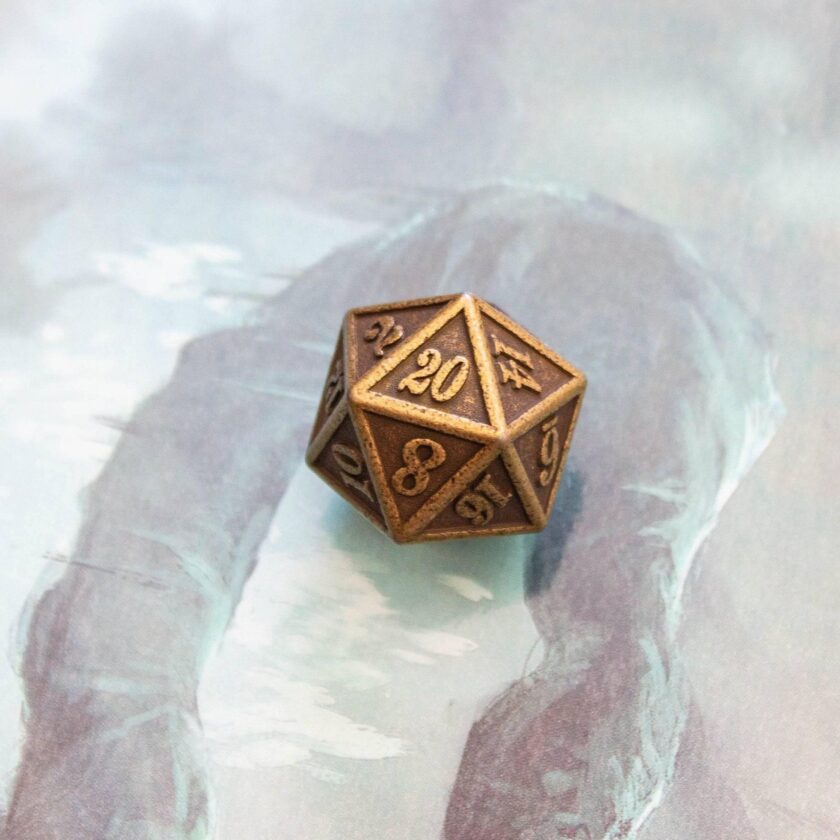 Brass Metal Metallic Dice Set - Image 6