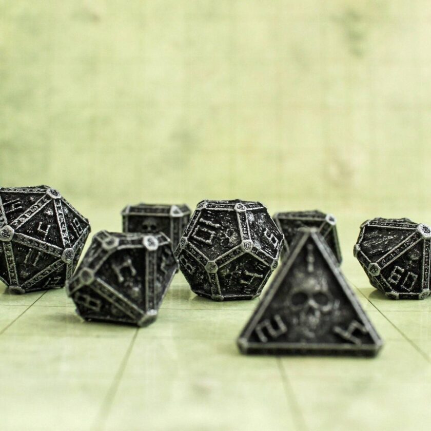 Chunky Black Crypt Metal Dice Set - Image 2