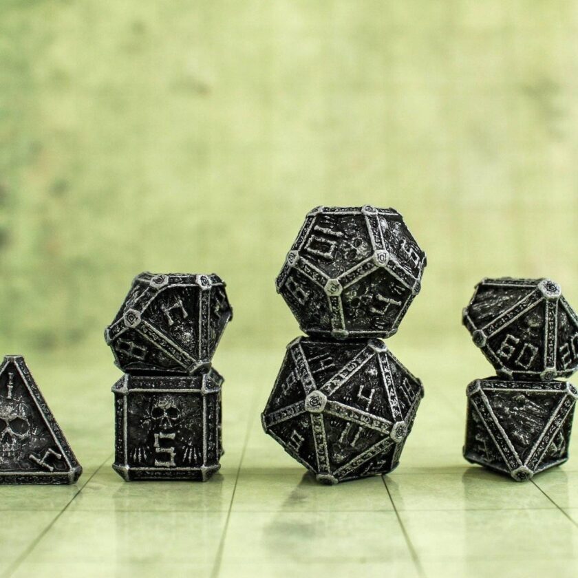 Chunky Black Crypt Metal Dice Set - Image 3