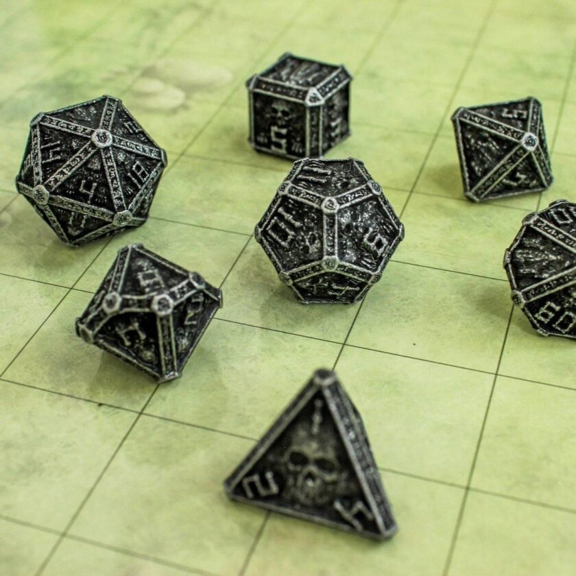 Chunky Black Crypt Metal Dice Set - Image 6