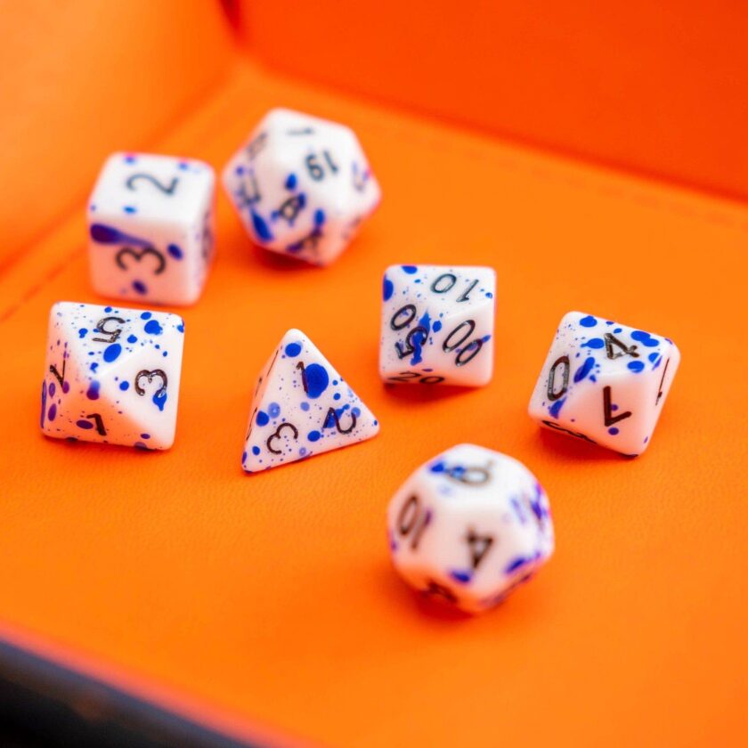 Blue Splatter Dice