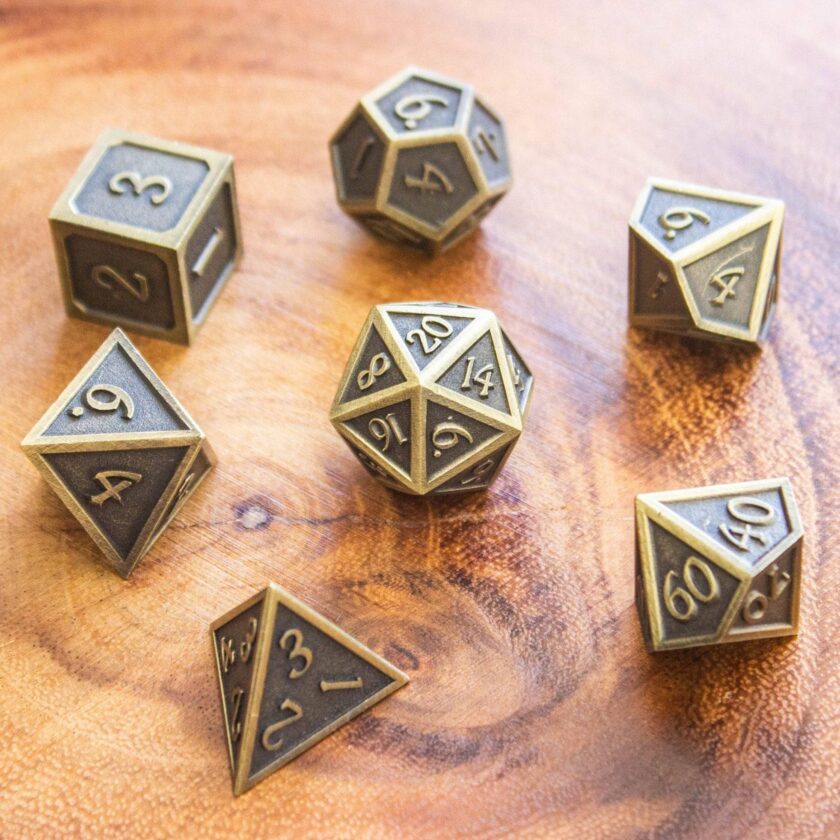 Copper Metal Dice Set