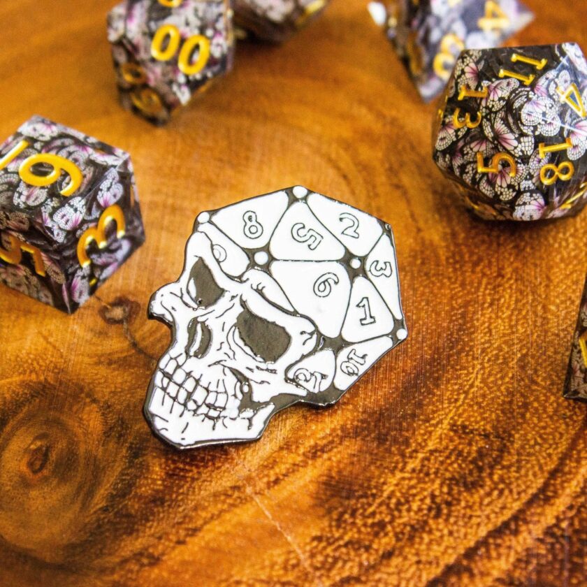 D20 Skull Pin