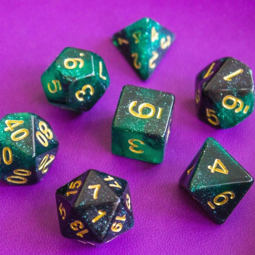 Sparkle Green Dice Set - Image 2