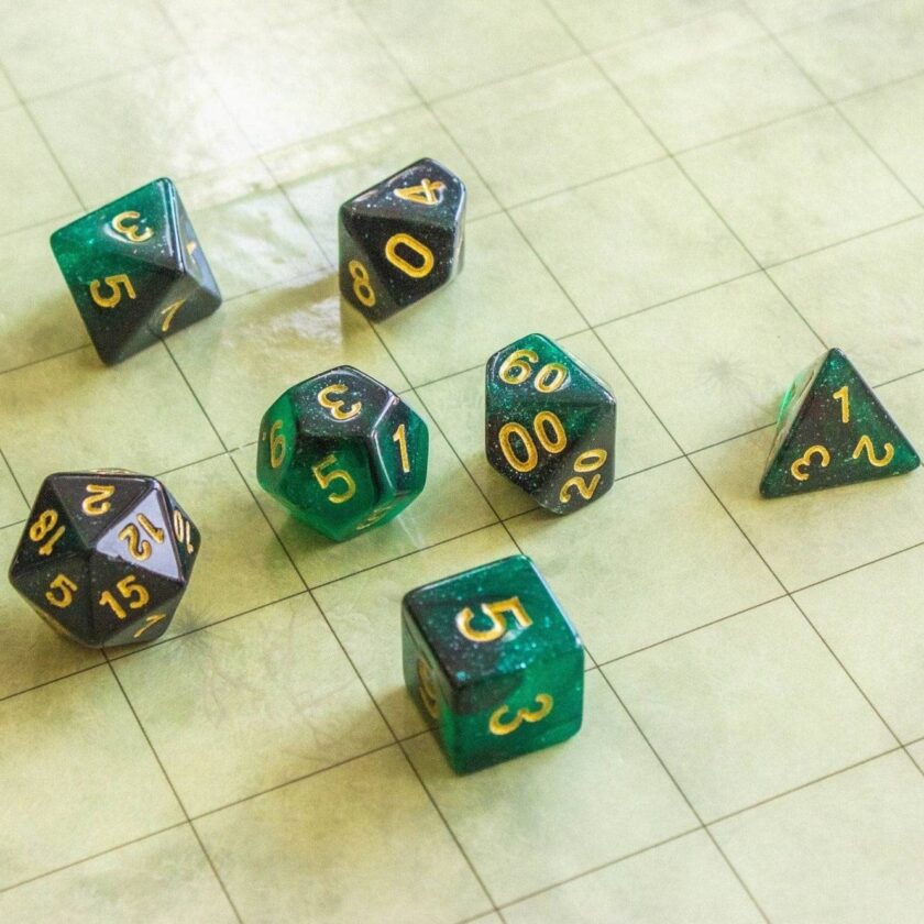 Sparkle Green Dice Set - Image 3