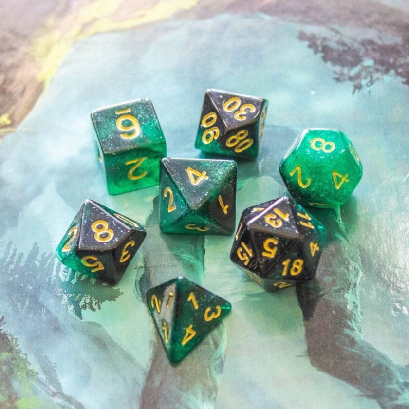 Sparkle Green Dice Set - Image 5