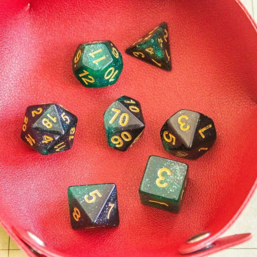 Sparkle Green Dice Set