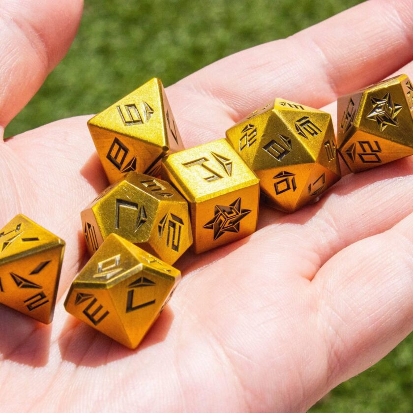 Gold Metal Dice Set