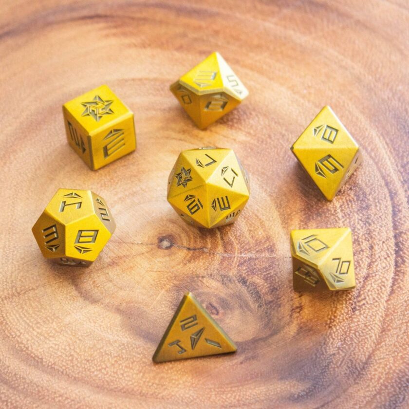 Gold Metal Dice Set - Image 3