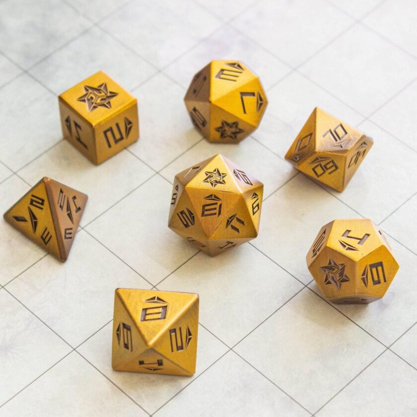 Gold Metal Dice Set - Image 4