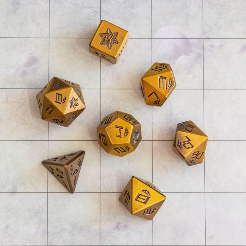 Gold Metal Dice Set - Image 5