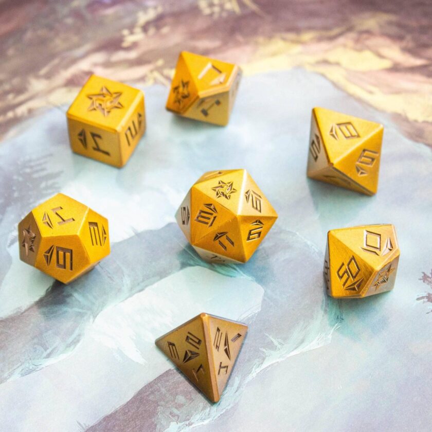 Gold Metal Dice Set - Image 2