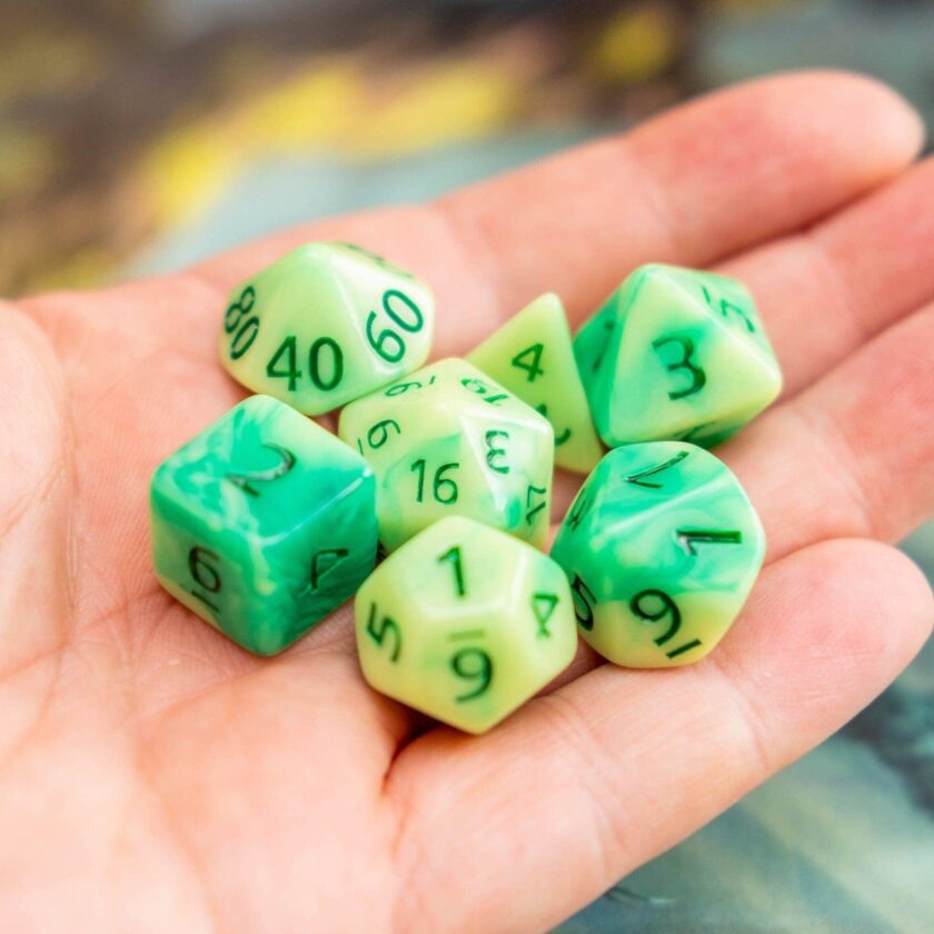 Green Swirl Dice Set - Image 6