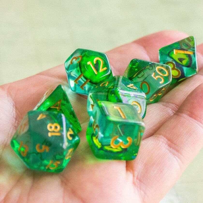 Green Snake Eyes Dice Set - Image 2