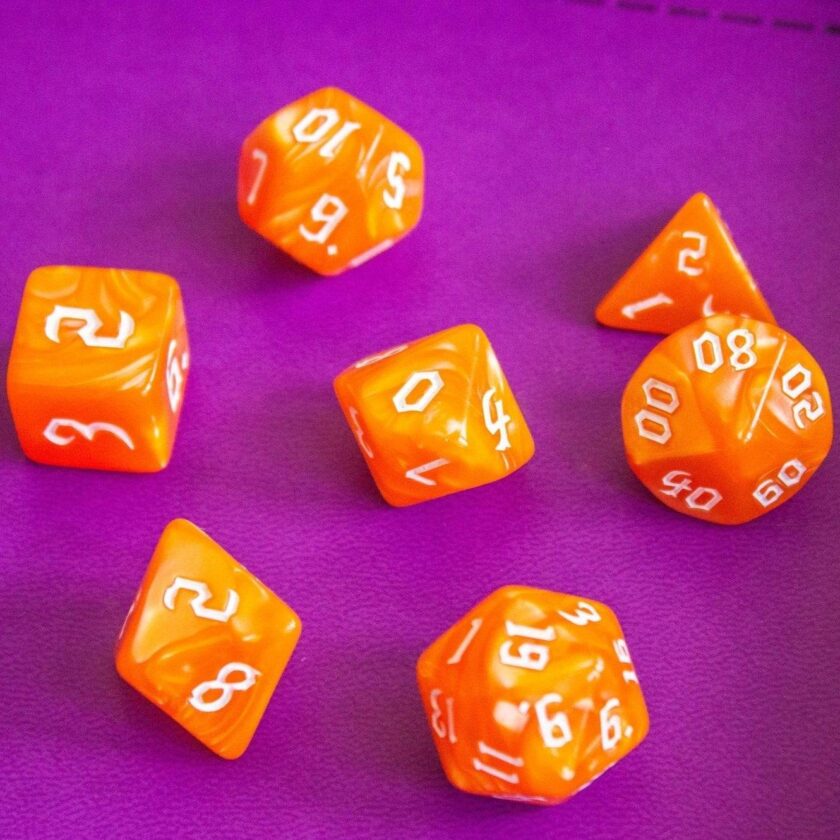 Orange Mist Dice Set