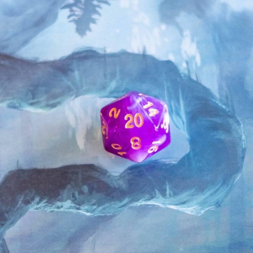 Two Tone Purple White Dice Set - Image 3