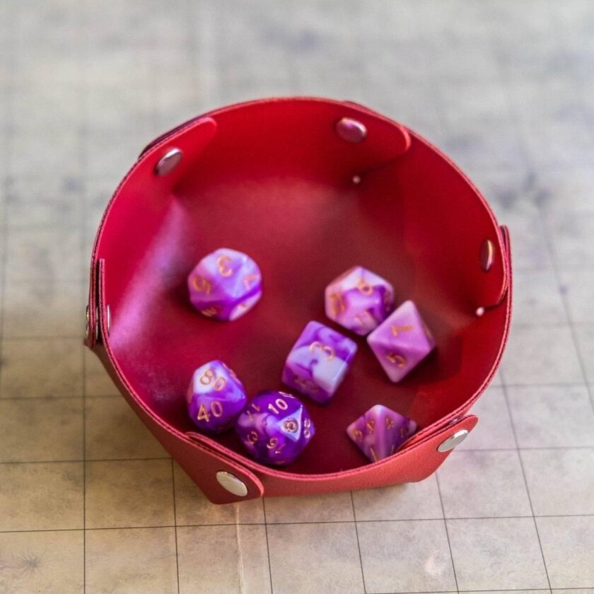 Two Tone Purple White Dice Set - Image 6