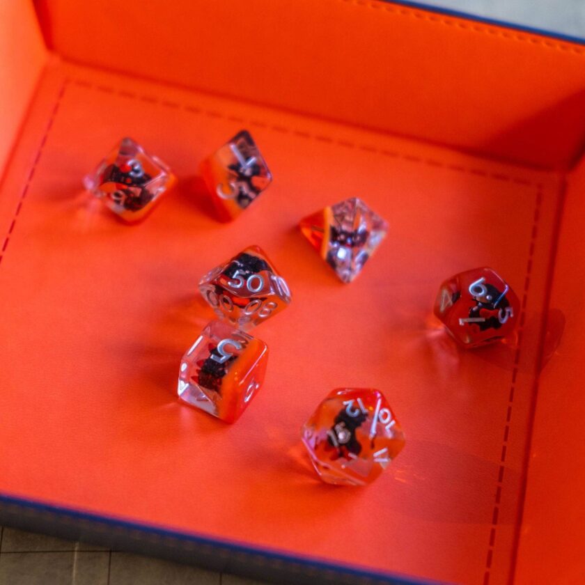 Little Devil Orange Tiefling dice - Image 2