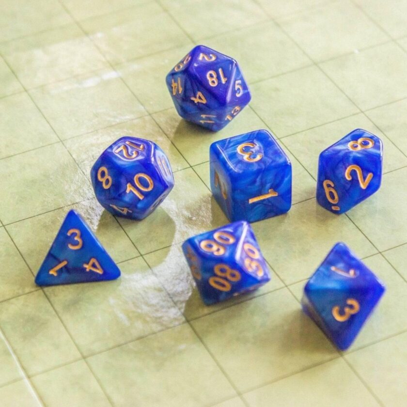 Midnight Pearl Blue Dice Set - Image 2