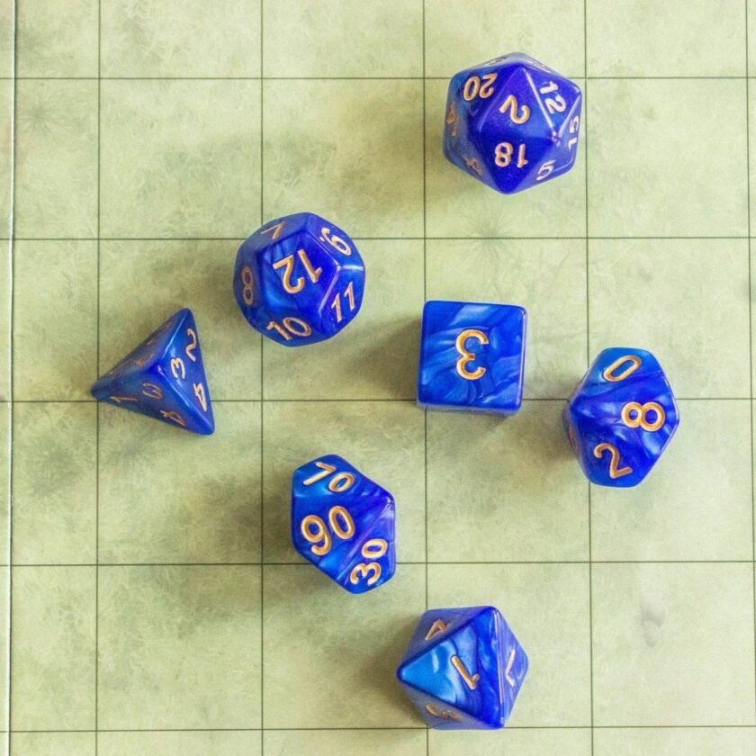 Midnight Pearl Blue Dice Set - Image 4