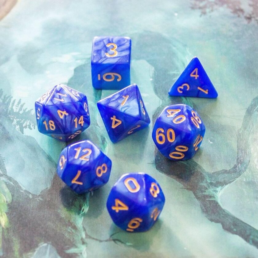 Midnight Pearl Blue Dice Set - Image 3