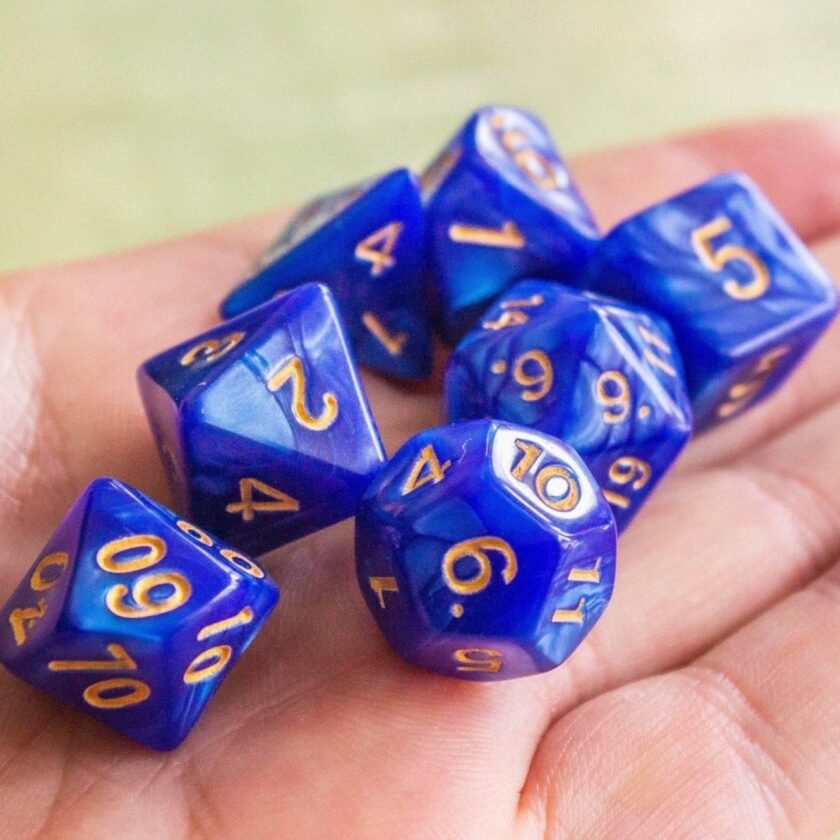 Midnight Pearl Blue Dice Set - Image 5