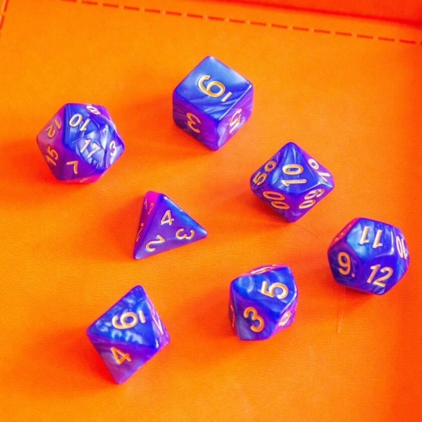 Midnight Pearl Blue Dice Set - Image 7