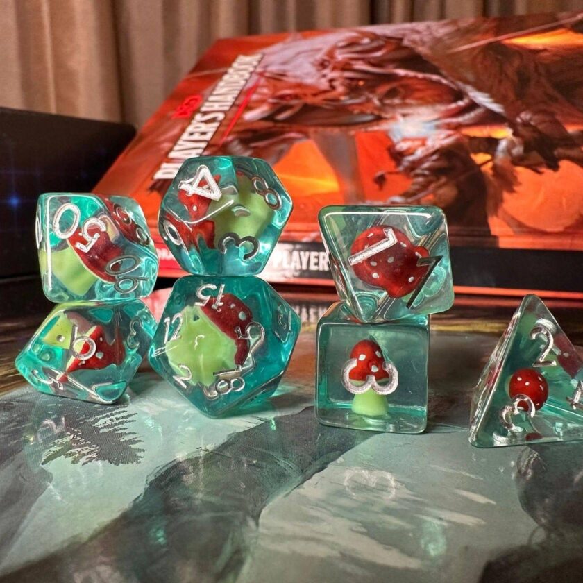 Mushroom Aqua Blue dice