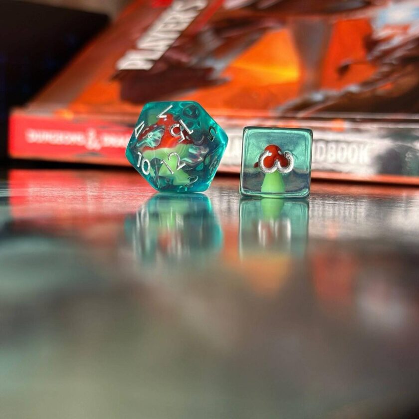 Mushroom Aqua Blue dice - Image 3