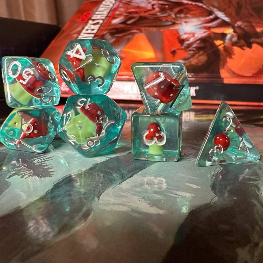 Mushroom Aqua Blue dice - Image 6