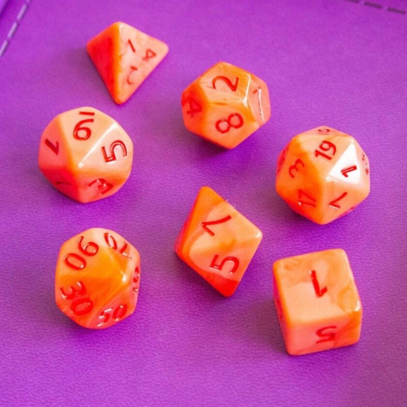 Orange Jester Dice Set