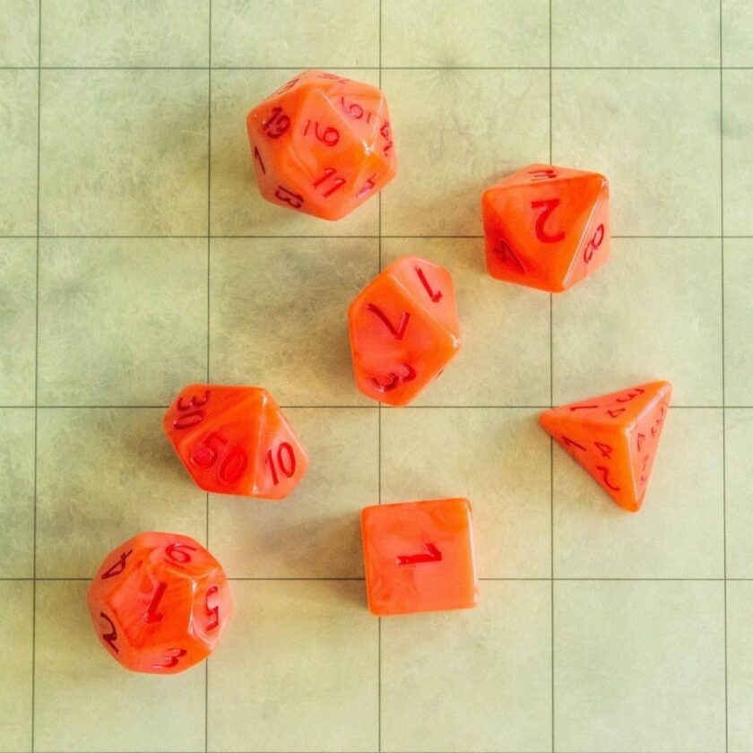 Orange Jester Dice Set - Image 4