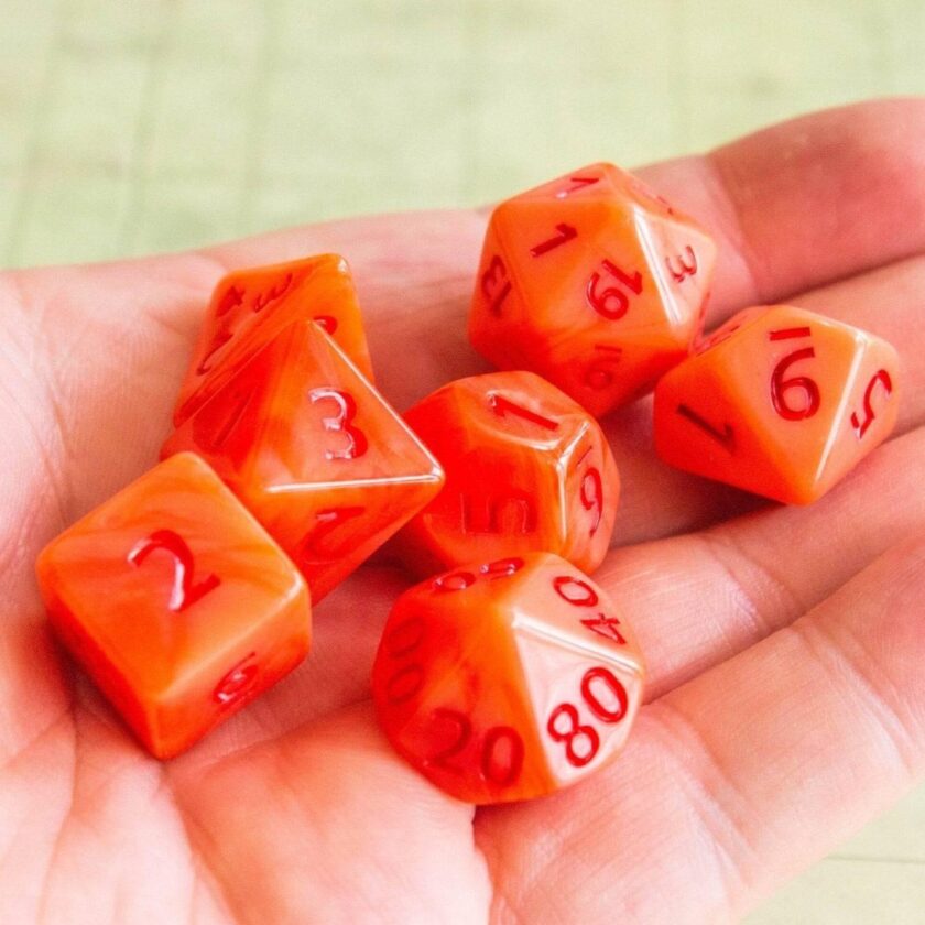 Orange Jester Dice Set - Image 5